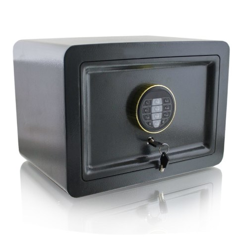 Sejf elektroniczny mini szary bituxx z kluczem do szafy ścienny kompaktowy