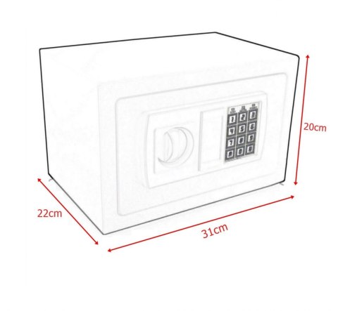 Sejf meblowy czarny elektroniczny zamek klucz montaż do szafy na dokumenty