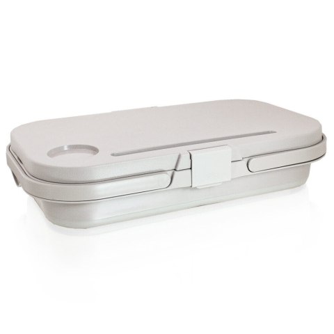 SKŁADANY KOSZ PIKNIKOWY Z POKRYWĄ STÓŁ PIKNIKOWY KOSZ PIKNIKOWY SZARY