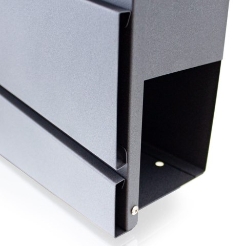 Skrzynka na listy z gazetnikiem duża pojemność stal nierdzewna grafit