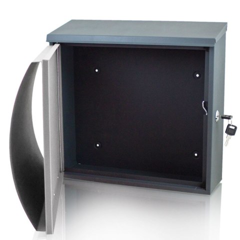 Skrzynka pocztowa na listy zewnętrzna z gazetnikiem metalowa duża szara