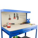 SOLIDNY STÓŁ WARSZTATOWY Z SZUFLADĄ HAKI UCHWYTY 100 KG 115X55 CM DUŻY BLAT