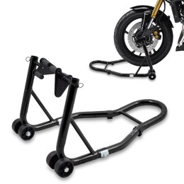 STOJAK MOTOCYKLOWY PRZEDNIEGO KOŁA CZARNY STALOWY 250KG CERTYFIKOWANY