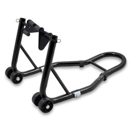 STOJAK MOTOCYKLOWY PRZEDNIEGO KOŁA CZARNY STALOWY 250KG CERTYFIKOWANY