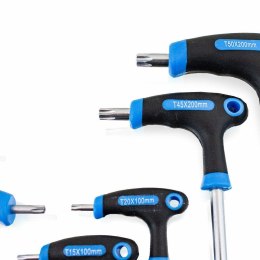 ŚRUBOKRĘTY TORX 9 SZT. T10-T50 ERGONOMICZNE UCHWYTY STAL CHROMOWO-WANADOWA
