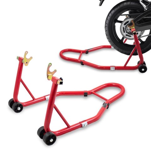 STOJAK MOTOCYKLOWY TYLNEGO KOŁA STALOWY 250KG REGULOWANY CERTYFIKOWANY