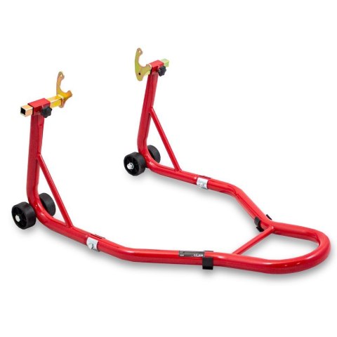 STOJAK MOTOCYKLOWY TYLNEGO KOŁA STALOWY 250KG REGULOWANY CERTYFIKOWANY