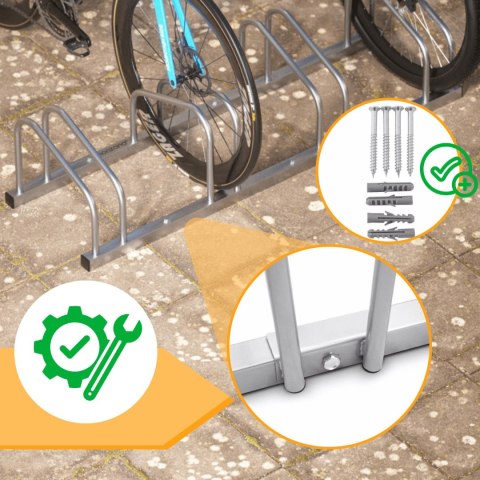 Stojak na 6 rowerów montaż ścienny podłogowy metal malowany proszkowo ip44