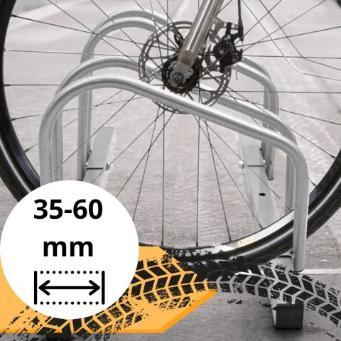 Stojak na 6 rowerów montaż ścienny podłogowy metal malowany proszkowo ip44