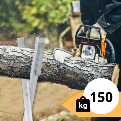 Stojak na Drewno do Cięcia Ocynkowany Wytrzymały 150kg Kompaktowy Bituxx