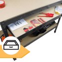 STÓŁ ROBOCZY WARSZTATOWY 115X55 CM Z SZUFLADĄ HAKAMI UDŹWIG 100 KG