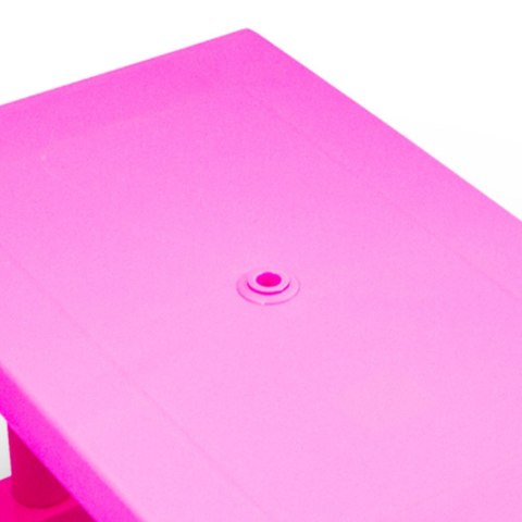 Stolik ogrodowy dla dzieci z parasolem różowy zestaw z ławeczkami do ogrodu