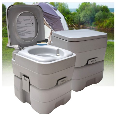 Toaleta turystyczna przenośna 20l ze spłuczką do kampera działki namiotu