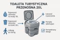 Toaleta turystyczna przenośna 20l ze spłuczką do kampera działki namiotu