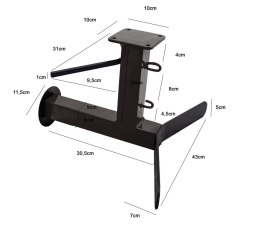 UCHWYT ŚCIENNY DO KASKU MOTOCYKLOWEGO KLUCZY KOMBINEZONU CZARNY