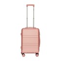 Walizka kabinowa pudrowy róż + kuferek ABS zestaw podróżny 56cm