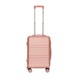 Walizka kabinowa pudrowy róż + kuferek ABS zestaw podróżny 56cm