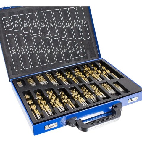 WIERTŁA KOBALTOWE 1-10MM 230EL TYTANOWA POWŁOKA SKRZYNKA METALOWA WIERTŁA KOBALTOWE 1-10MM 230EL TYTANOWA POWŁOKA SKRZYNKA METALOWA