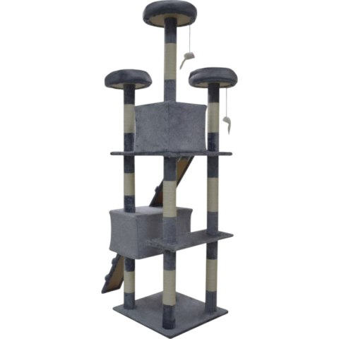 DRAPAK DLA KOTA DUŻY 170cm WYSOKI LEGOWISKO DOMEK DRZEWKO JASNY SZARY