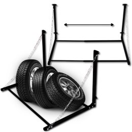 Wieszak ścienny na opony koła składany stalowy 130 kg garaż regulowany