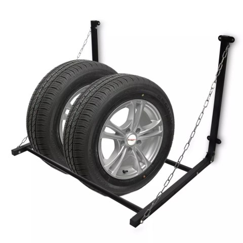 Wieszak ścienny na opony koła składany stalowy 130 kg garaż regulowany