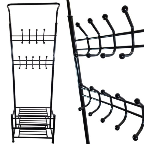 WIESZAK STOJĄCY NA UBRANIA OBUWIE CZARNY