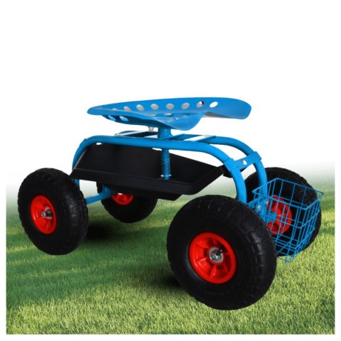 Wózek ogrodowy do transportu z obrotowym siedzeniem pełna regulacja