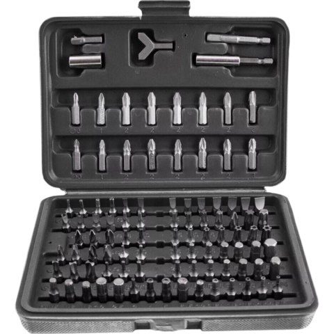Zestaw Bitów 100 Elementów Różne Końcówki Torx Imbus Tri-Wing Spanner
