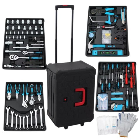 Zestaw Narzędzi 1200 Elementów Wózek z Szufladami i Kołami Mobilny z Rączką