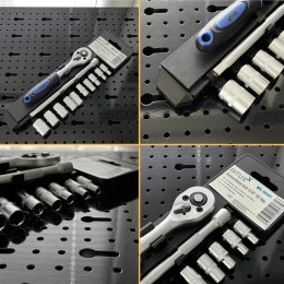 ZESTAW KLUCZY NASADOWYCH 12W1 GRZECHOTKA 1/4 NASADKI 4-13 MM PRZEDŁUŻKA