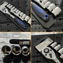 ZESTAW NARZĘDZI 12W1 GRZECHOTKA 1/2 NASADKI 10-24 MM PRZEDŁUŻKA 125 MM