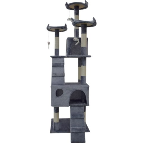 DRAPAK DLA KOTA DUŻY 170cm WYSOKI LEGOWISKO DOMEK DRZEWKO JASNY SZARY