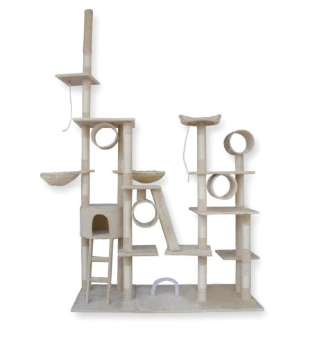 DRAPAK DLA KOTA XXL DUŻY 255cm WIEŻA HAMAK TUBA DOMEK LEGOWISKO BEŻOWY