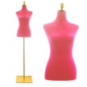 Manekin krawiecki damski regulowany 170-190 cm lekki i stabilny różowy
