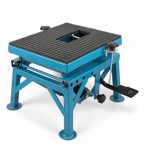 Podnośnik Motocyklowy Hydrauliczny Platforma 135 kg 87cm Niebieski stabilny