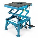 Podnośnik Motocyklowy Hydrauliczny Platforma 135 kg 87cm Niebieski stabilny