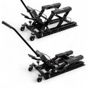 Podnośnik motocyklowy hydrauliczny 680kg czarny stabilny mobilny trwały