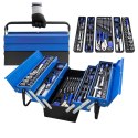 Skrzynka narzędziowa 85el niebieska zestaw warsztatowy trwały organizacja