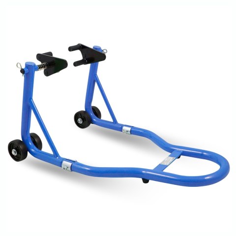 Stojak motocyklowy przedni niebieski stalowy 250 kg regulowany wytrzymały