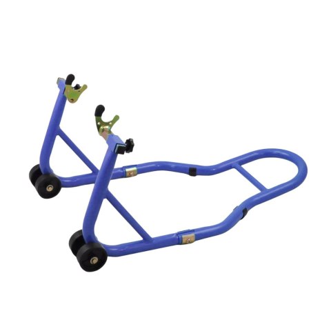 Stojak motocyklowy tylny stalowy 250 kg niebieski regulowany na tylne koło