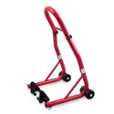 Stojak motocyklowy uchwyt do motoru czerwony stalowy 250 kg regulowany