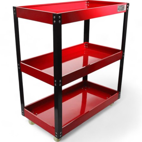 Wózek Warsztatowy Bituxx 3 Półki Mobilny 100 kg Udźwigu Czerwony