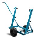 Wózek do płyt regulowany stalowy niebieski 200kg pneumatyczne koła