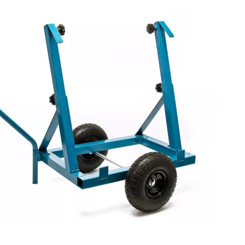 Wózek do płyt regulowany stalowy niebieski 200kg pneumatyczne koła