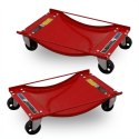 Wózki Manewrowe 450 kg 2 Sztuki Czerwone Rolki Transportowe do Samochodów