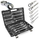Zestaw Kluczy Oczkowych z Grzechotką 13 el Elastycznych 8-32mm Stal Walizka