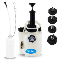 Zestaw do odpowietrzania hamulców 3L z pojemnikiem 1L i 4 adapterami