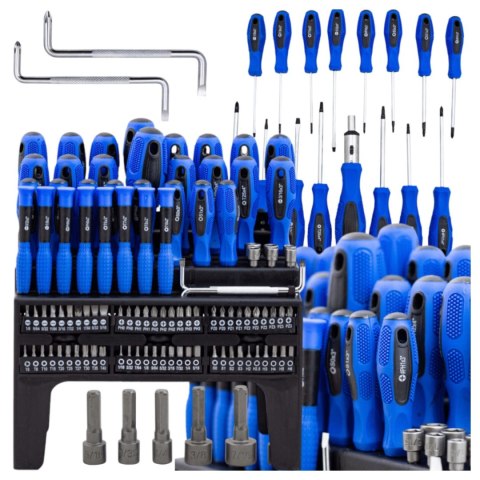 Zestaw wkrętaków i bitów 100 el. Torx PH PZ SL Hex z grzechotką magnetyczne