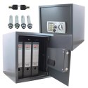 Sejf elektroniczny na dokumenty zamek kodowy 6-cyfrowy szary stalowy mocny
