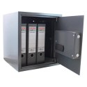Sejf elektroniczny na dokumenty zamek kodowy 6-cyfrowy szary stalowy mocny